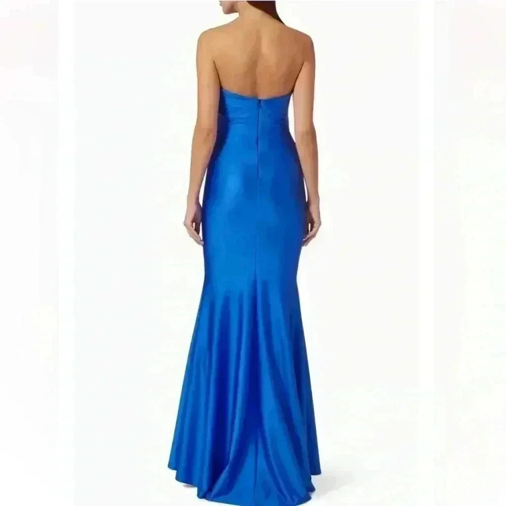 NWT NICOLE BAKTI STRAPLESS EVENING DRESS 7082 Size 8 Royal Blue - Picture 3 of 14